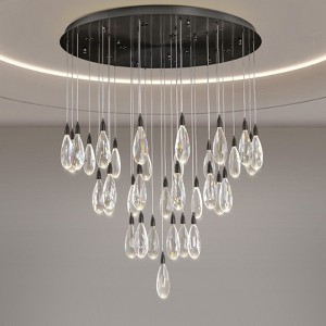 43-Lights Round Ranidrop LED Crystal Chandelier - 1 of 4
