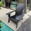 XINGHANZHENXUAN White Patio Accent Chairs, Outdoor Chair with Umbrella Hole on Arm, Comfortable Hardwood Patio Seating - 2 of 4