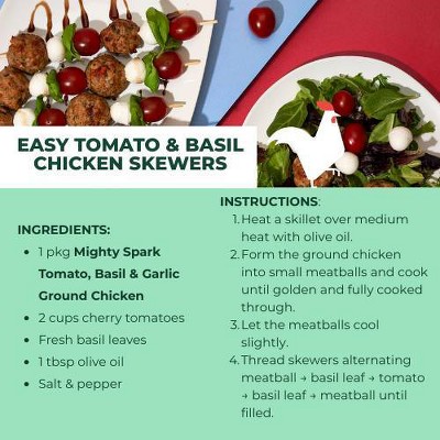 Mighty Spark Tomato Basil & Garlic Ground Chicken - 16oz