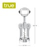 True Foil Cutting Winged Corkscrew with Built-In Foil Cutter and Bottle Opener, Metal Wine Key Self Centering Worm, Silver, Set of 1 - 3 of 4