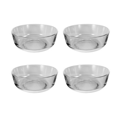 KB KITCHEN BASICS 7-inch Glass Bowl (Set of 4), 40.5oz - Sleek & Durable Soda-Lime Glass, BPA-Free, Dishwasher Safe, Ideal for Salads, Snacks