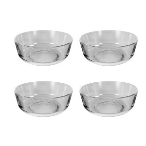 KB KITCHEN BASICS 7-inch Glass Bowl (Set of 4), 40.5oz - Sleek & Durable Soda-Lime Glass, BPA-Free, Dishwasher Safe, Ideal for Salads, Snacks - 1 of 4