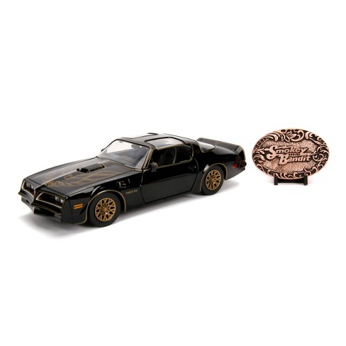 Jada Toys Hollywood Rides Smokey The Bandit 1977 Pontiac Firebird Die Cast Vehicle With Die Cast Buckle Replica 1 24 Scale Glossy Black Target