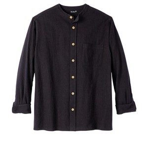 KingSize Men's Big & Tall Gauze Mandarin Collar Shirt - 1 of 4