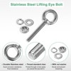 Unique Bargains Stainless Steel Durable Rust-Resistant Eyebolts with Nuts Washers Male Screw for Fastening 10 Pcs - 2 of 4
