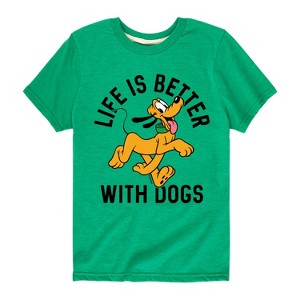 Boys' - Disney - Pluto Life Is Better With Dogs Short Sleeve Graphic T-Shirt - 1 of 4