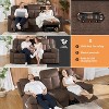 AMERLIFE Power Reclining Sofa with USB Charging Port& One-Touch Lock, 3 Seater Recliner Couch(Brown) - 3 of 4
