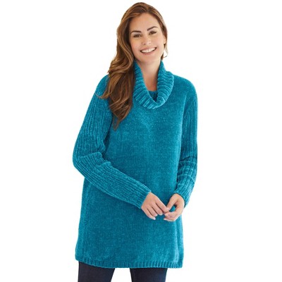 Woman Within Plus Size Chenille Cowlneck