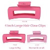 CPPSLEE Large Soft Hair Claw Clips with Gentle Grip for Thick or Medium Hair Ideal for Buns Twists and Daily Styling in Wine Red and Coffee - 4 of 4