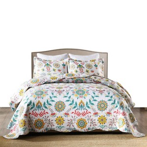 Marcielo 3 Pcs Bohemian Boho Quilt Bedspread Set - 1 of 4
