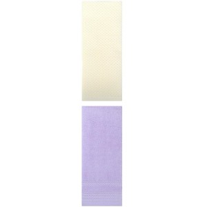 REGALWOVEN Solid Stripe Pattern Bathroom Face Hand Towels 14" x 30"/13" x 30" 2 Pcs - 1 of 4