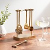 5pc Metal Bar Tool Set with Stand Gold - Threshold™: Barware Set, Gold Bar Accessories, Nonslip Base - 2 of 3