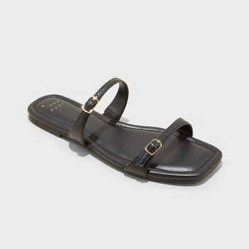 Women's Connie Two Band Buckle Slide Sandals with Memory Foam Insole - A New Day™