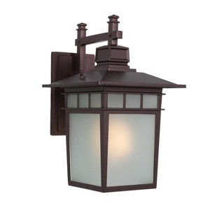 Yosemite Home Decor FL2072LDORB Dante 1-Light Fluorescent Exterior Wall Sconce with Frosted Shade - 1 of 4