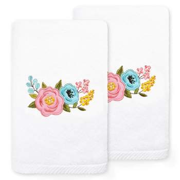 vtg wamsutta hand towel flowers fleur de lis all cotton rectangle heritage  usa