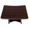 HomeRoots Compact Curviliniear Teak Shower Outdoor Bench With Shelf In Brown Finish - 3 of 4