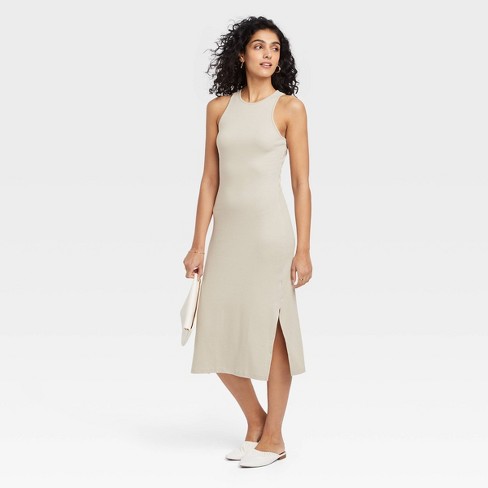 Women's Sleeveless Ribbed Dress - A New Day™ - image 1 of 3