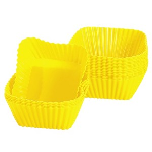 Unique Bargains Silicone Flower Shaped Reusable Cupcake Baking Cups 2.75 Inch - 1 of 4