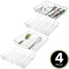 mDesign Plastic Adjustable/Expandable Drawer Storage Organizer, 4 Pack, Clear - 2 of 4