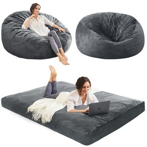Inhand Memory Foam Filled 2-in-1 Bean Bag Chair With Soft Removeable Cover - Convertible Bean Bag Bed - 1 of 4