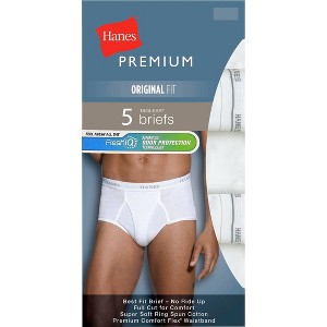 Hanes Premium Men's Big & Tall Classic Briefs 5pk - White - 1 of 2