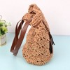 Anna-Kaci Women's Rustic Straw Shoulder Bag with Leather Accents - 3 of 4