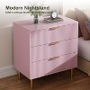 GAOMON Pink Dresser, Modern 3 Drawer Dresser for Bedroom with Gold Handle and Large Drawer, Wood Double Chest of Drawers - 3 of 4