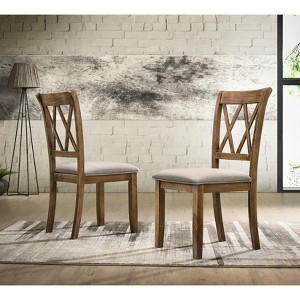 Roundhill Furniture Windvale Fabric Upholstered Dining Chair Set of 2 - 1 of 3