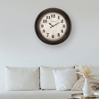 Westclox 24" Black and Gold Oversized Round Wall Clock