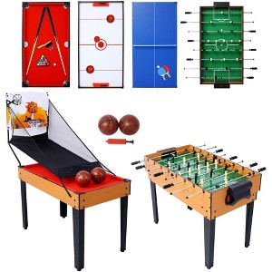 Multi Game Table, 43 Inch Combo Game Table, Hockey/Soccer Foosball/Pool/Table Tennis/Basketball Table Combination Kit for Game Room Home - 1 of 4