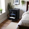 Starlight Canyon Home,Black Wood Nightstand with Drawers – Classic 3 Drawer Bedroom Table - 3 of 4