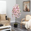 Nearly Natural 6-ft Cherry Blossom Artificial Tree in Black Tin Planter - image 4 of 4