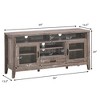 Costway TV Stand Tall Entertainment Center Hold up to 65'' TV w/ Glass Storage & Drawer - 2 of 4