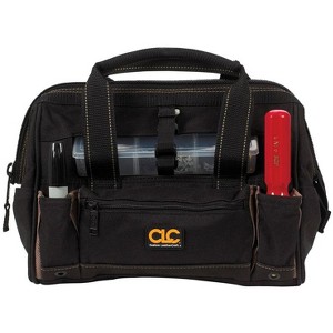 CLC 8 in. W X 9 in. H Polyester Tote Bag with Plastic Tray 21 pocket Black/Tan 1 pc - 1 of 1