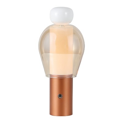 JONATHAN Y Evonne Modern Glam Candle-Style Rechargeable/Cordless Dimmable Integrated LED Table Lamp with Touch Sensor