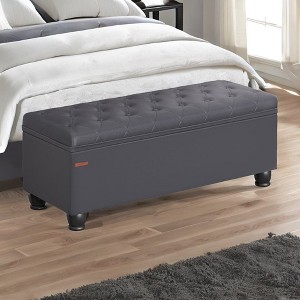 SONGMICS Storage Ottoman Bench Long Bed End Stool with Storage 330.6 lb Load Capacity Solid Wood Legs - 1 of 4