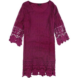 Alfani Womens Crochet-Trim A-line Dress - 1 of 1