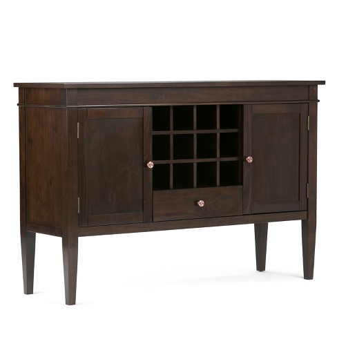 54 Sterling Solid Wood Sideboard Buffet And Wine Rack Tobacco