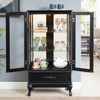 FONTOI Corner Curio Cabinet with Adjustable Shelves, Display Storage with 2 Doors,1 Drawer for Living Room, Black, 11.81"*51.58"*25.98" - 2 of 4