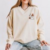 Embroidered Beanie Ghost - Womens Lightweight Garment Dyed Sweatshirt - 2 of 2