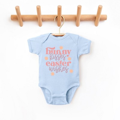 The Juniper Shop Bunny Kisses Easter Wishes Flowers Baby Bodysuit