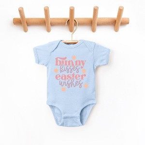 The Juniper Shop Bunny Kisses Easter Wishes Flowers Baby Bodysuit - 1 of 2