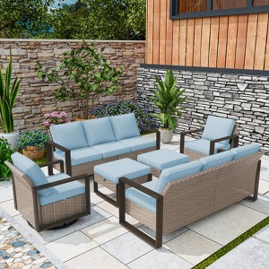 UPTIOT 6-Piece Outdoor Patio Conversation Set - 1 of 4