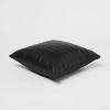 Square Faux Leather Channel Stitch Decorative Throw Pillow - Threshold™ - image 3 of 4