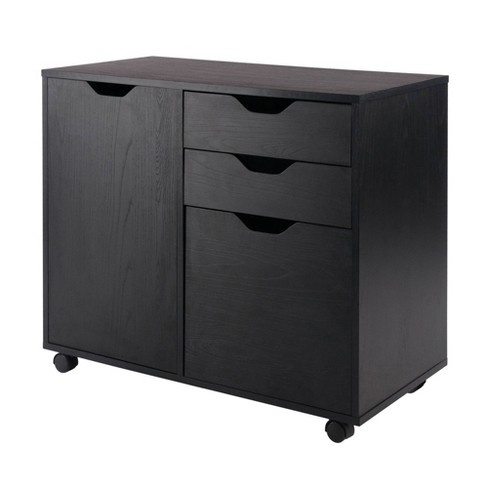 Halifax 2 Sections Mobile Filing Cabinet Black - Winsome : Target