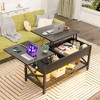 Aheaplus Lift Top Coffee Table with USB Port and LED light, Adjustable Living Room Table  - Black - 3 of 4
