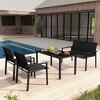 Costway 4 PCS Outdoor Wicker Patio Furniture Set with Heavy-Duty Galvanized Metal Frame Mix Brown/Black - 3 of 4