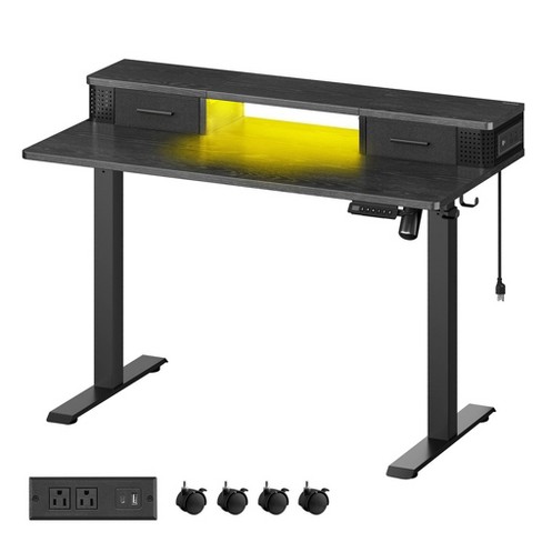 VASAGLE Electric Standing Desk with Drawers, Sit Stand Desk with Built-in Power Strip, Adjustable Height, 23.6 x 47.2 Inches - image 1 of 4