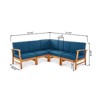 NicBex 6-Piece Acacia Wood Outdoor Patio Sofa Set, Modular Sectional Sofa with Coffee Table, Coastal Outdoor Couch Set - 2 of 4