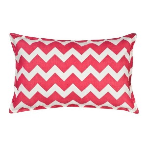 Kensington Garden 14"x22" Oversize Chevron Cotton Canvas Lumbar Throw Pillow - 1 of 3